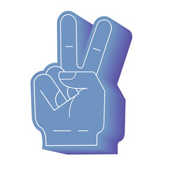 Peace hand sign illustration. Victory gesture, two fingers up, positive symbol of freedom, harmony, friendship and support in simple flat modern design.