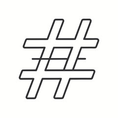 Fototapeta premium Hashtag Minimal Line Outline Logo Design