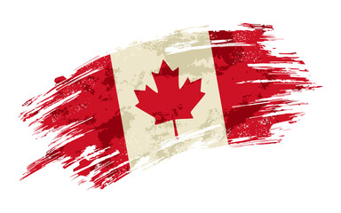 Canadian flag grunge brushstroke texture background. Vector illustration.