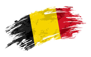 Belgian flag grunge brushstroke texture background. Vector illustration.