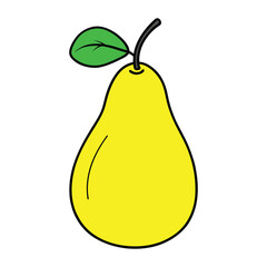 Cute Yellow Pear Illustration