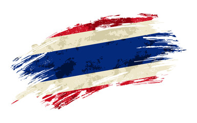 Thai flag grunge brushstroke texture background. Vector illustration.