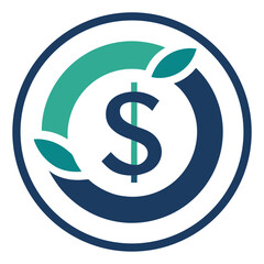 Obraz premium Minimal Dollar Sign Inside Circle Logo Design