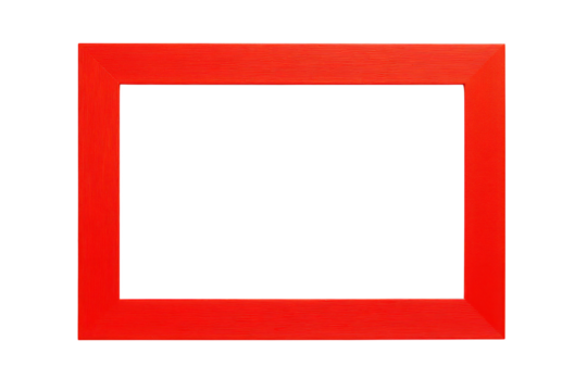 Bright Red Textured Rectangular Picture Frame border card isolated on a transparent background