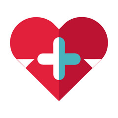 Minimal Heart Cross Icon Logo Design