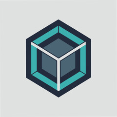 Minimal Hexagon Cube Logo Design