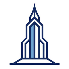 Minimal High Rise Tower Outline Logo Design