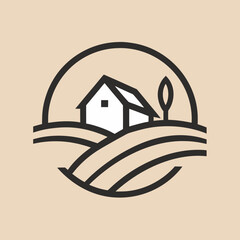 Minimal Land House Outline Logo Design