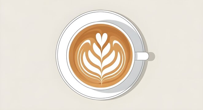 vector illustration of a latte art