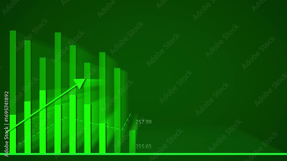 Aufkleber animated green bar graph chart data visualization business finance 4k seamless loop. green bar graph
