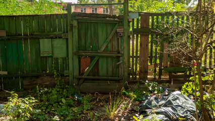 Old Green Gate in an Abandoned Garden