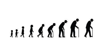 human evolution stages depicted through progressive silhouettes silhouette