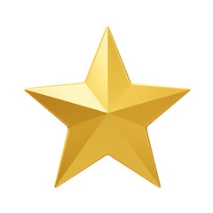 Obraz premium Golden Star Achievement Success and Excellence Symbol isolated on transparent background