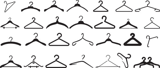 hanger, clothes hanger, garment hanger, coat hanger, clothing hanger, wardrobe, closet, storage, organization, laundry, fashion, retail, boutique, design, graphic, icon, silhouette, line art, drawing,