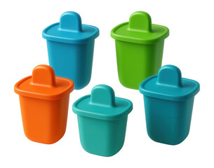 Silicone ice pop molds with lids
