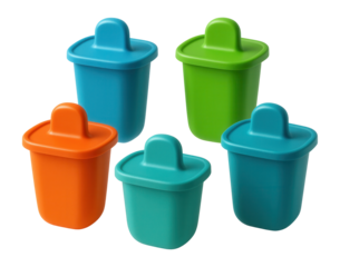 Silicone ice pop molds with lids