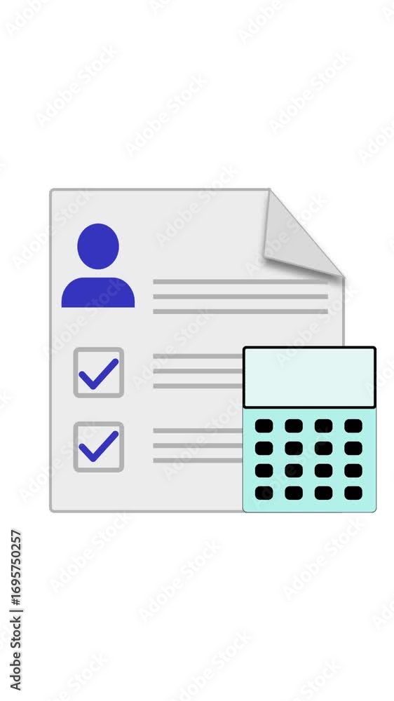 Poster digital checklist document accompanied by a calculator depicting important details and progress. che