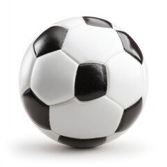 Soccer ball, white and black panels, isolated