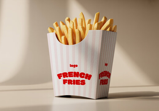 French Fries Paper Box Mockup