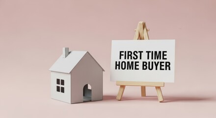 First Time Home Buyer Concept Miniature House Model Real Estate