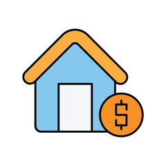 House Value icon with white background vector stock illustration