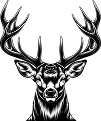 Majestic stag head with impressive antlers detailed wildlife art majestic deer portrait © Vectors Pixel