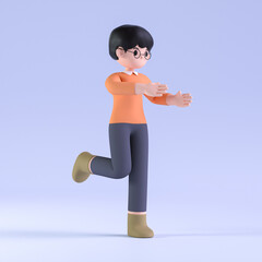 3D rendered cartoon boy character