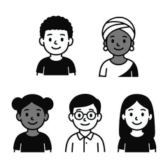 Diverse group of people illustrated.