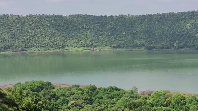 Lonar crater panaromic shot created from a meteor, Lonar, Maharashtra.