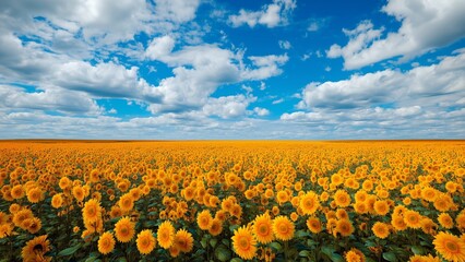 Golden Horizon of Sunflowers