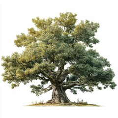 Majestic Oak Tree with Lush Green Foliage in Sunlit Environment