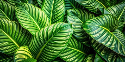 Green leafy plant with a striped pattern