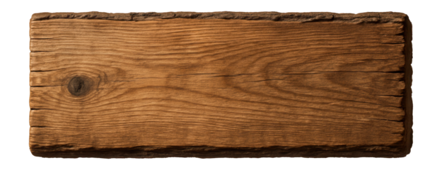 Wooden plank with rough sawn edges and natural grain pattern
