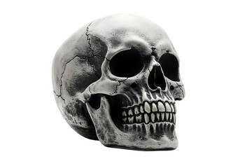 Obraz premium Detailed Human Skull Model Anatomy Art and Memento Mori on transparent background