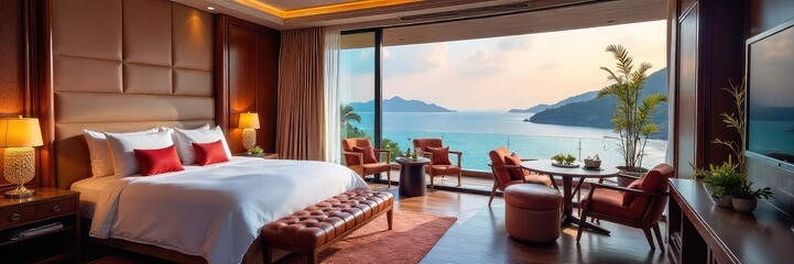 Luxurious Hotel Suite with Breathtaking Views Unwind in Opulent Comfort and Rejuvenate in Ultimate Style During Your Vacation