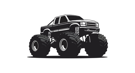 monster truck with large tires and rugged design silhouette © AL-AMIN