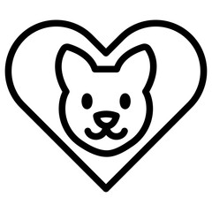 Pet Adoption Line Icon of Animal Welfare Icon Set