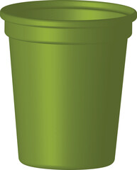 Reusable green plastic cup for eco-friendly events and sustainable picnics or zero waste lifestyle