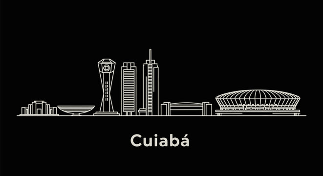 Cuiaba Skyline Brazil landmark illustration.