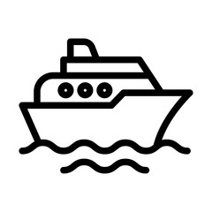 Small Cruise Ship Line Icon of Cruises & Ferries Icon Set