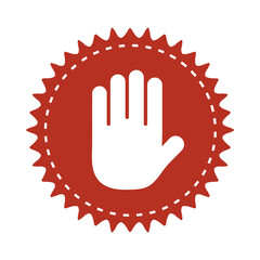 Stop Sign Icon in Red and White Flat Design, Minimalist Style, Warning Symbol, Prohibition Graphic