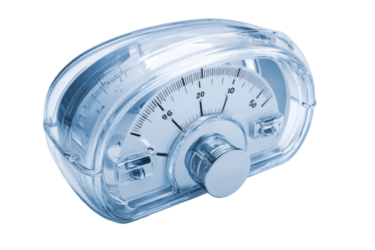 Transparent Acrylic Meter with Blue Dial