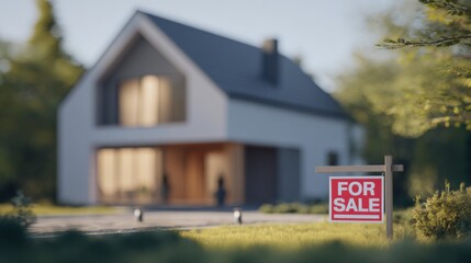 Modern House for Sale: Real Estate Investment Opportunity in a Suburban Neighborhood, Ready for New Owners