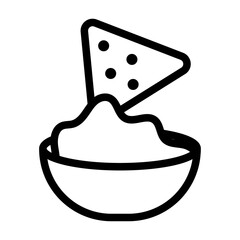 Chips and Dip Line Icon of Snacks & Appetizers Icon Set