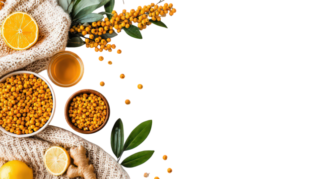 Vibrant Yellow and Orange Ingredients on Black Background