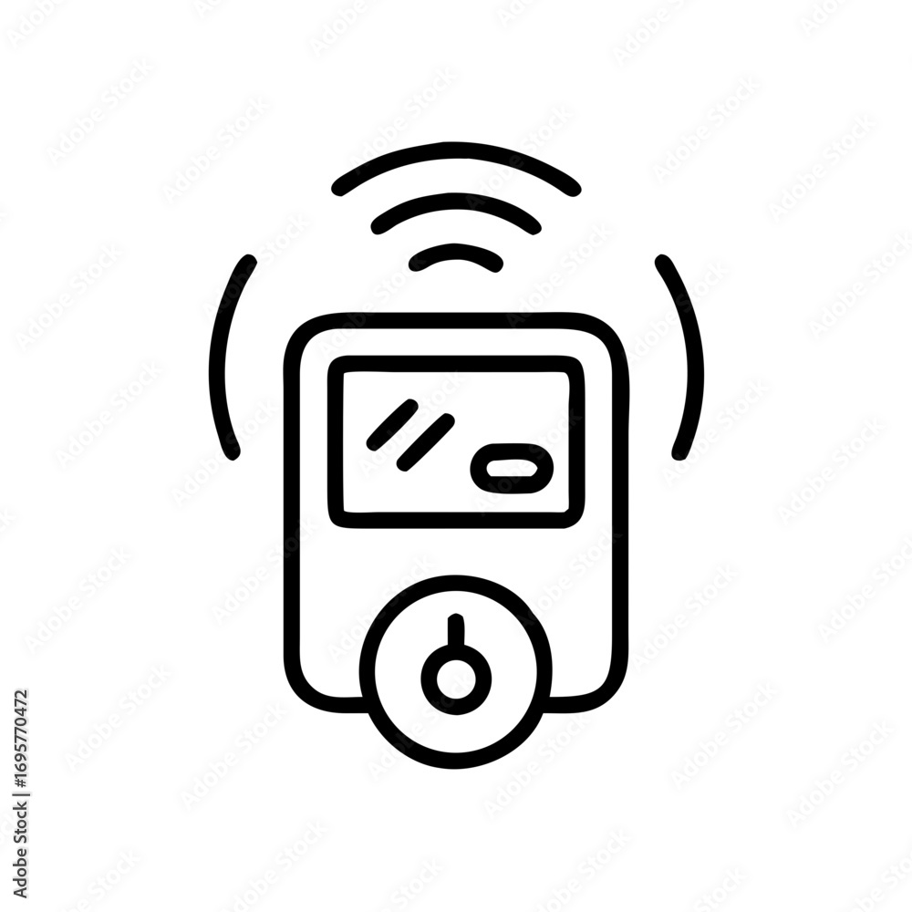 Poster smart meter icon displaying wireless signal and data tracking