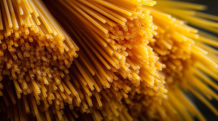 Close-up of uncooked spaghetti pasta