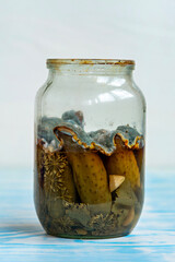 This is an image of a glass jar filled with a variety of items