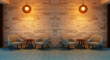Stylish Waiting Area with Chairs and Soft Lighting