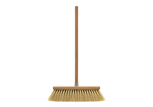 Classic Wooden Broom Cleaning Supplies Household Tool Rustic Broom Illustration isolated on transparent background - Powered by Adobe